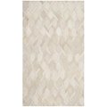 Flowers First 3 x 5 ft. Studio Leather Hand Woven Area Rug, Ivory - Small Rectangle FL1885075
